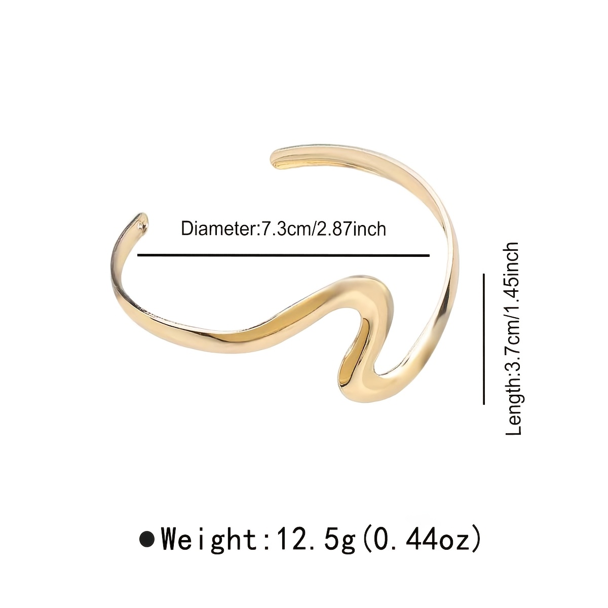 European and American-style Geometric Wave S-opening Bangle